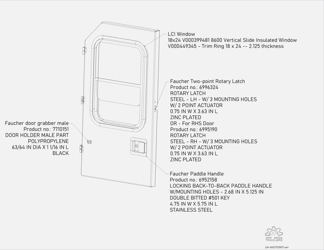 Manufactured side door parts diagram-1